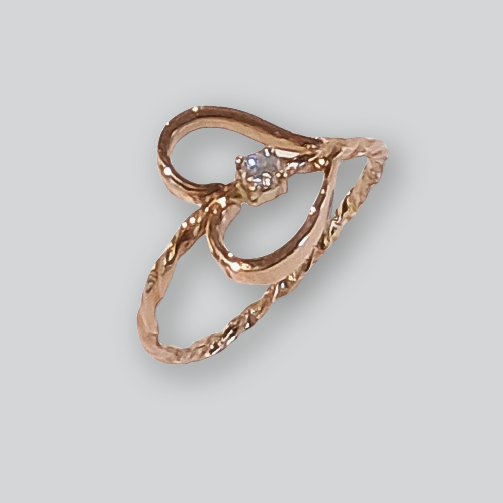 Herzring · Roségold mit Brillant