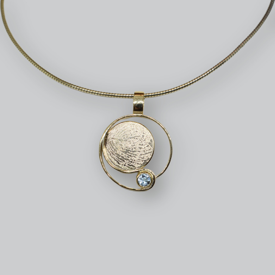 Gelbgold · Fingerabdruck mit Farbstein